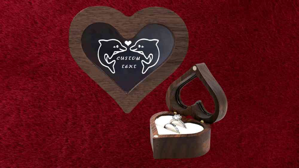 Personalized wooden Heart shaped ring