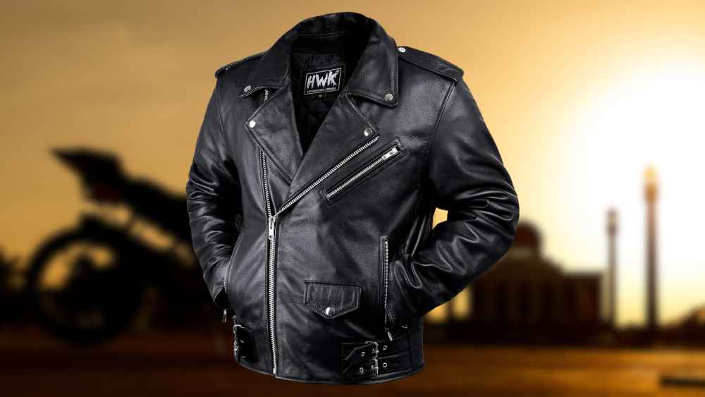 Military grade leather motorcycle jacket with detachable hood