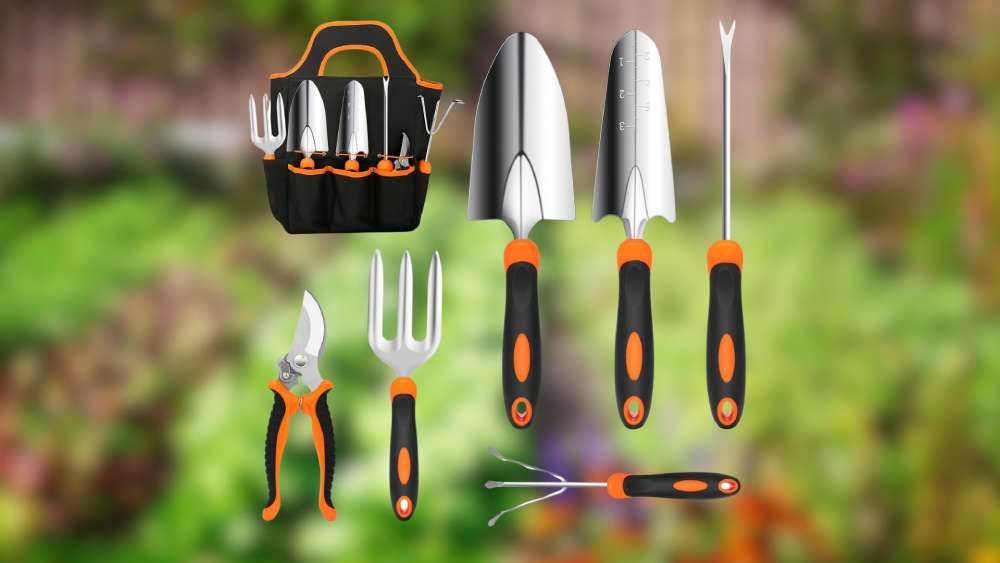 Stainless steel heavy duty garden tool set