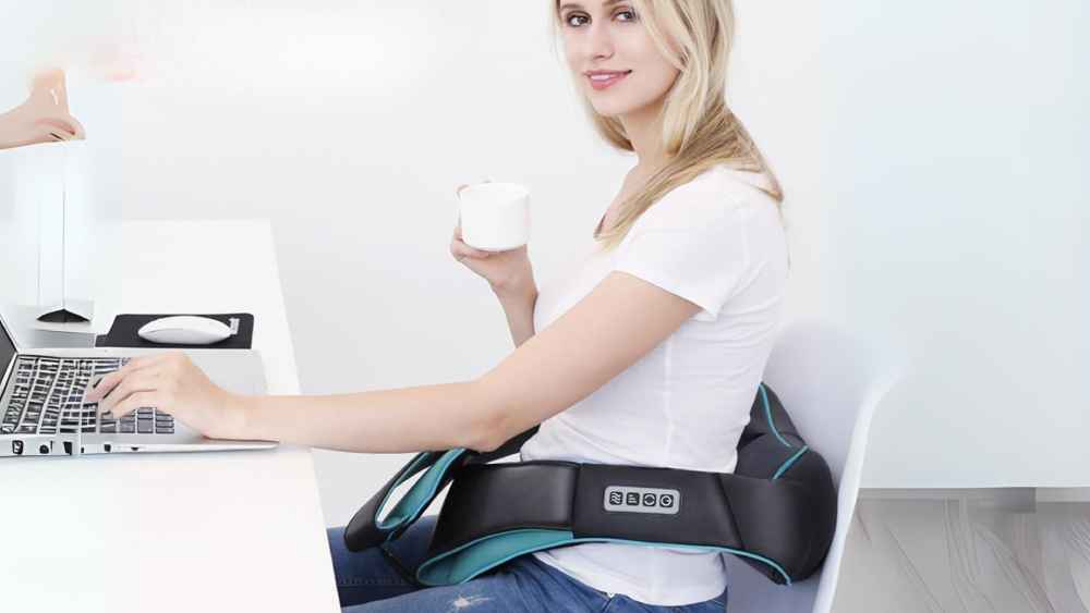 Shiatsu back shoulder and neck massager with heat