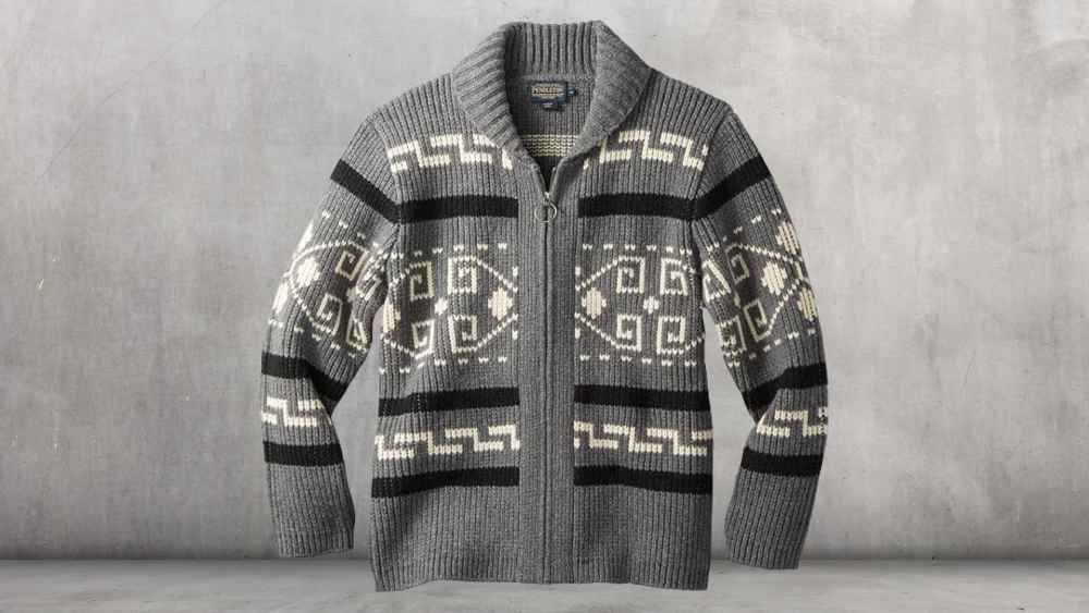 Pendleton Mens Original Westerley Zip Up Cardigan Sweater 100% Wool