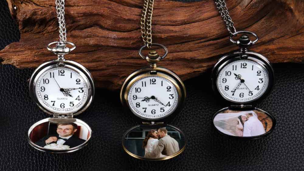 mechanical pocket watch roman numerals gunmetal