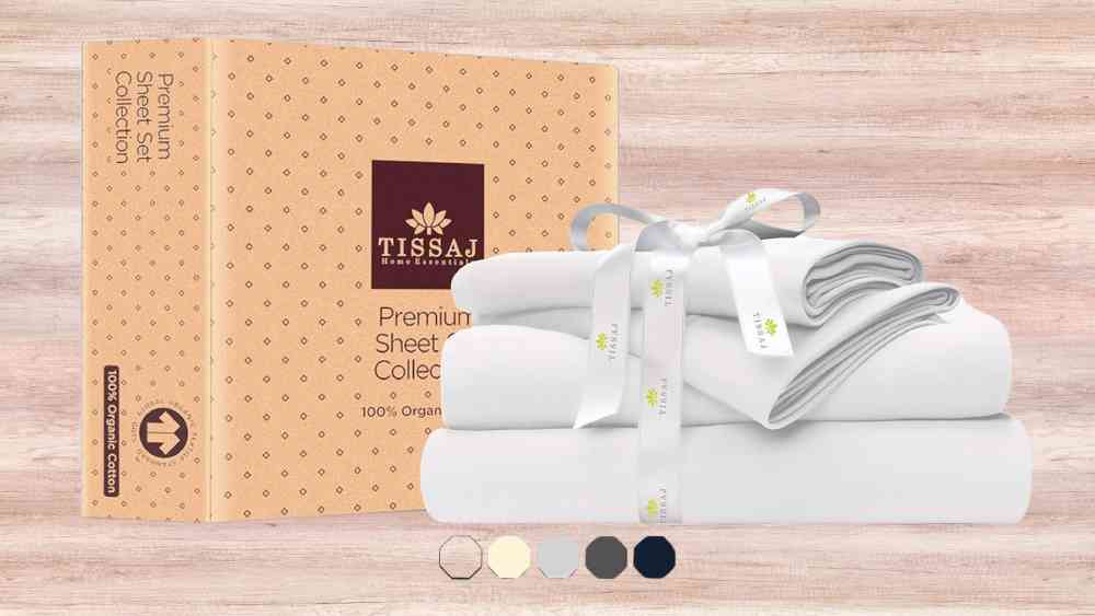 Pure Organic Cotton Queen Size Bed Sheet Set White