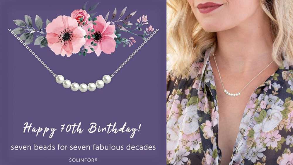 Seventieth birthday gift seven pearls sterling silver necklace