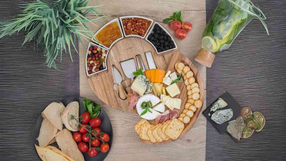 Cheese Charcuterie Board Set Round Wooden