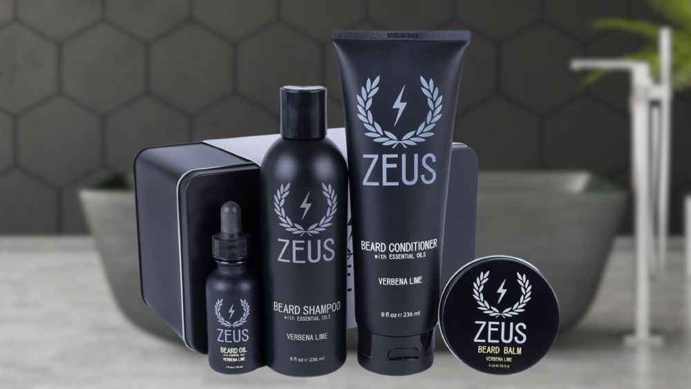 Beard grooming kit with oil shampoo and conditioner