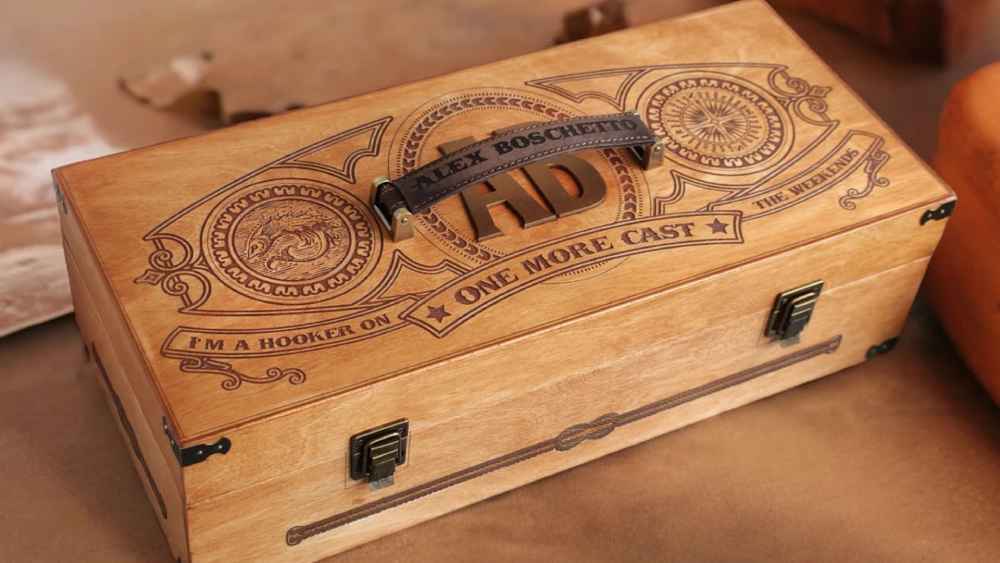 Custom Tackle Box Wooden Fisherman Gift