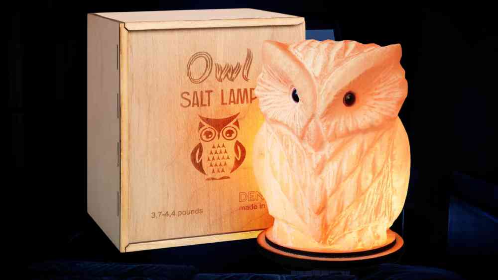 Owl Crystal Salt Lamp Natural Rock Salt Light