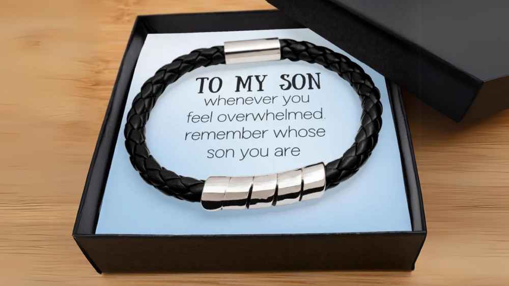 Black and gold bonus son wristband birthday gift