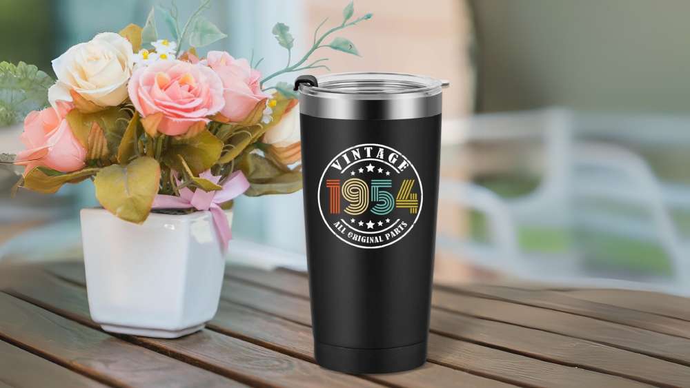 Stainless steel vacuum insulated tumbler with fun print