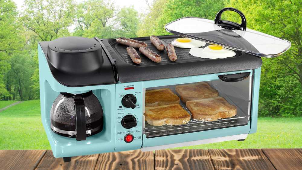 Nostalgia retro three in one electric breakfast station