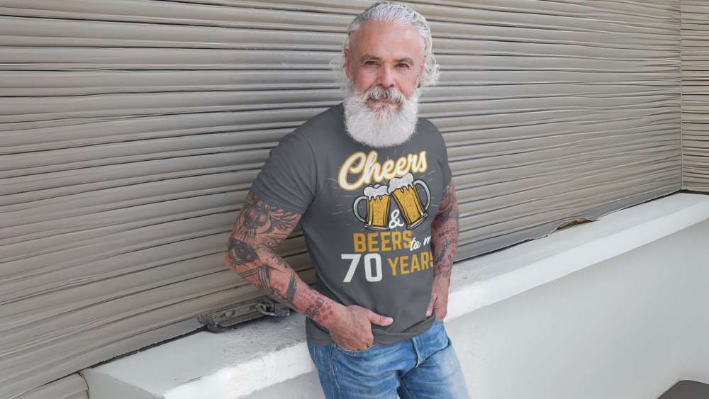 Funny beers graphic shirt for seventieth birthday