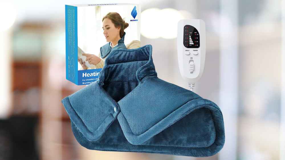 Large weighted heating pad for neck and shoulders