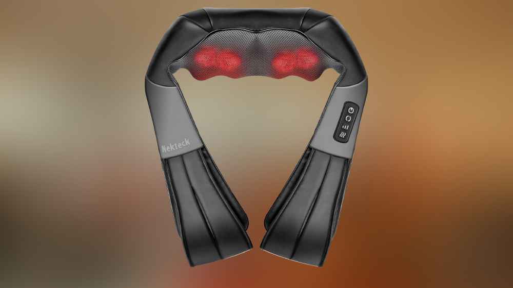 Shiatsu neck and back massager with heat