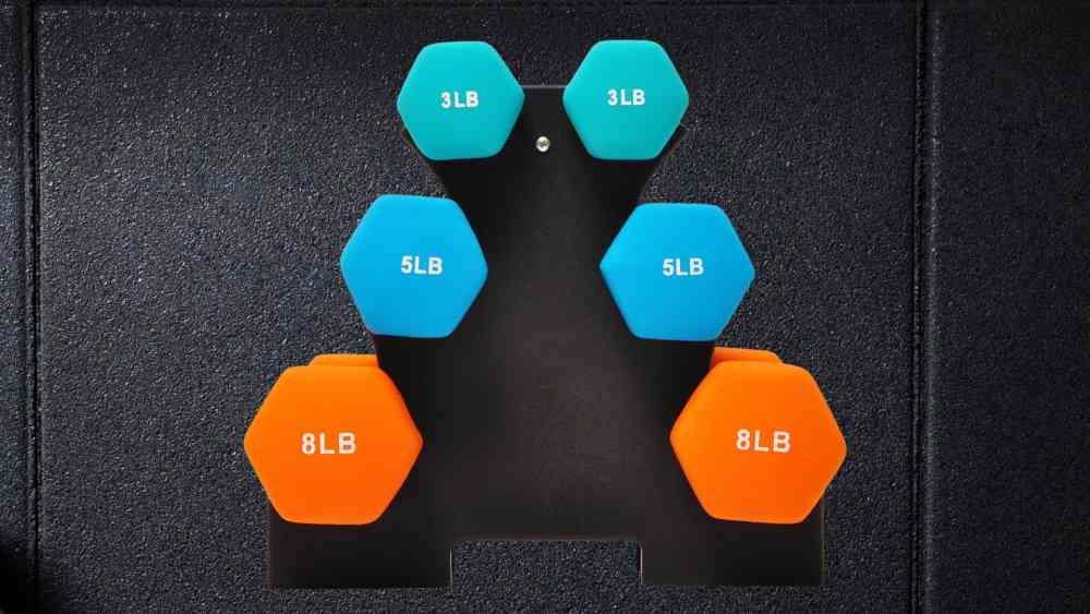 Set of 2 Neoprene Dumbbell Hand Weights Stand Included