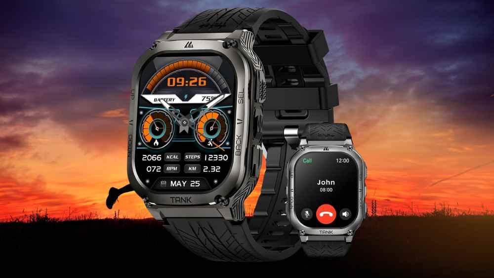 Rugged Smart Watch with Heart Rate Sleep Monitor Android Smartwatch