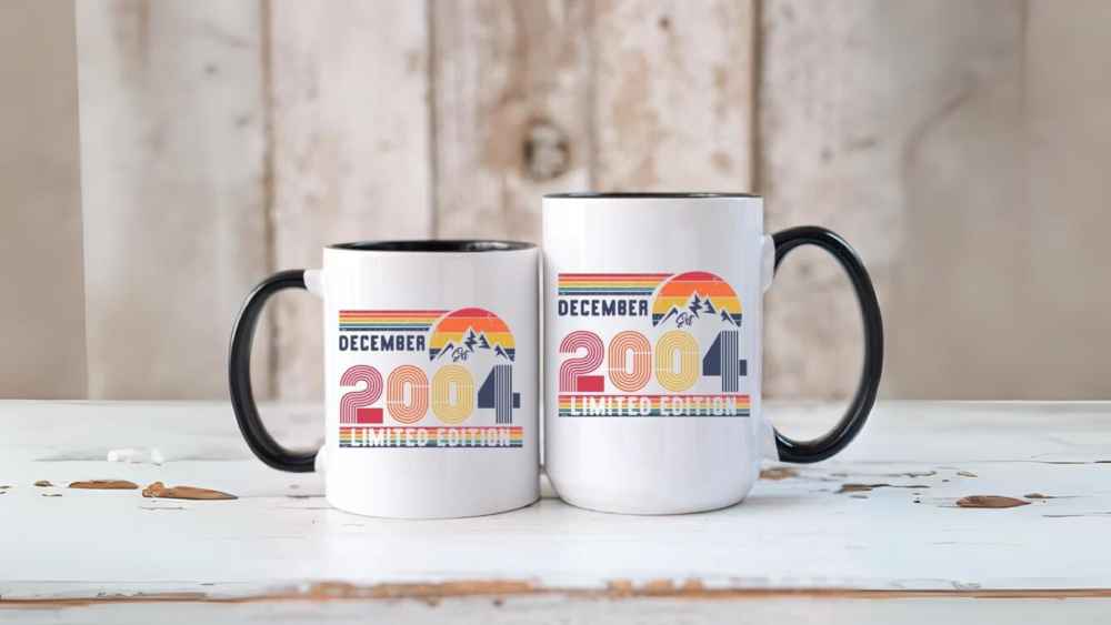 Handmade ceramic mug twentieth birthday gift