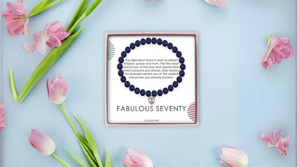 Seventieth birthday gift Lapis Lazuli beads bracelet
