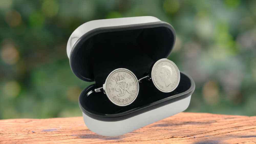 Cufflinks Lucky English Sixpence Top 80th Birthday Gift Ideas for Dad