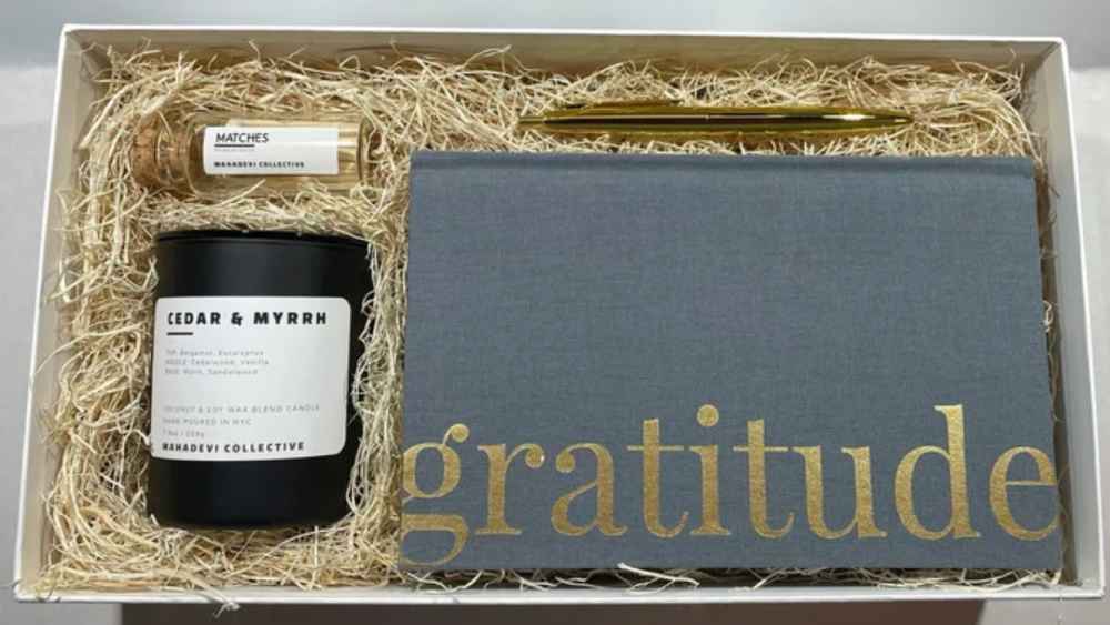 Gratitude Journal Gift Set Includes Pen Matches and Can