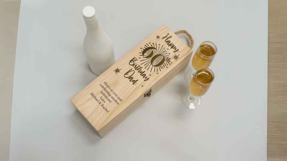 wooden wine box gift set