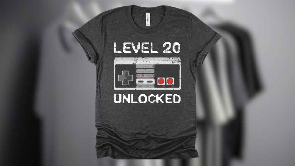 Level twenty unlocked nintendo entertainment system shirt