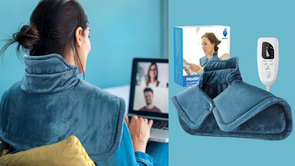 Large weighted heating pad for neck and shoulders