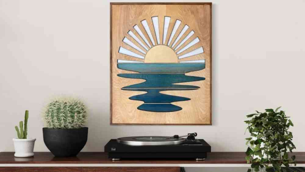 Sunset Boho Wood Wall Art Framed Wall Hanging