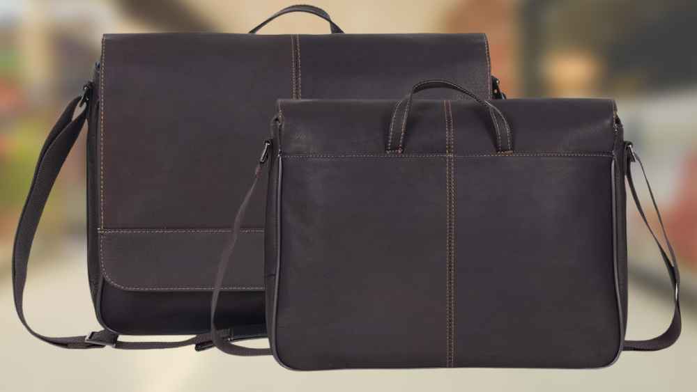 Kenneth Cole full grain Colombian leather messenger bag