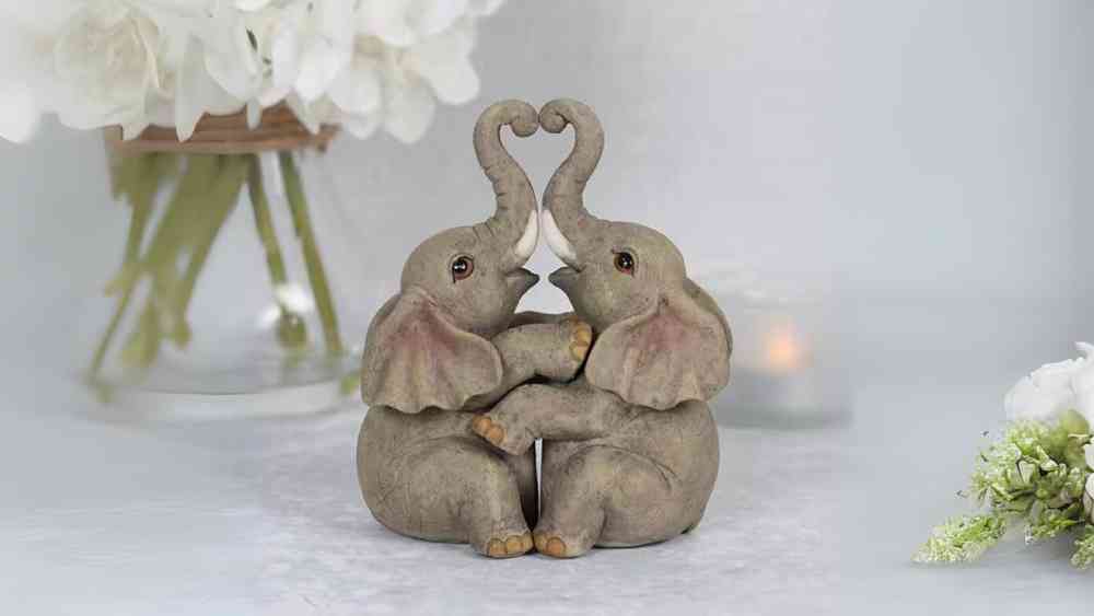 Loving Elephant Couples Figurine wedding gift