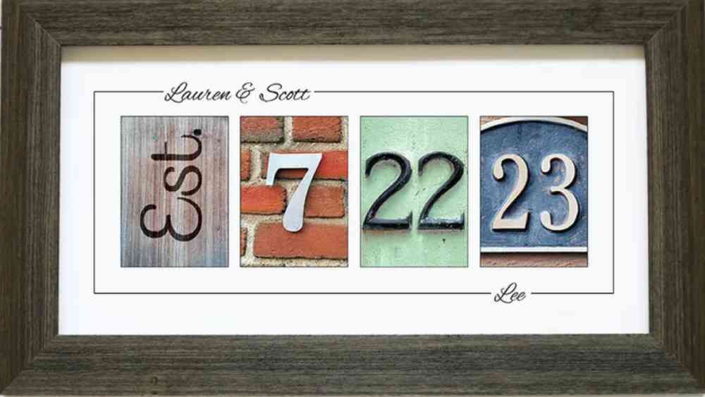 Personalized framed wedding gift date art