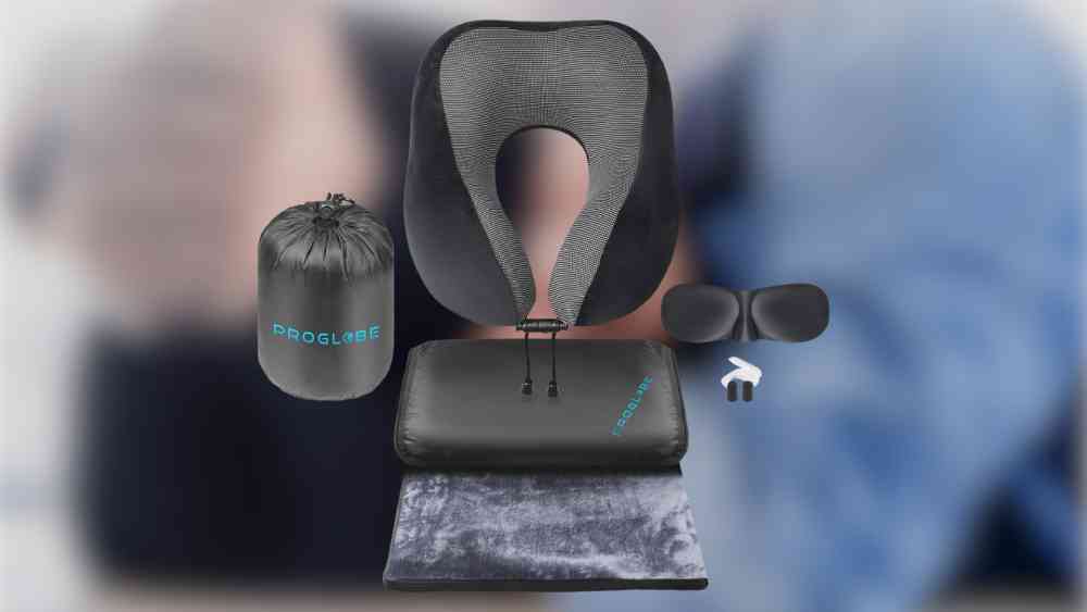 Travel Set Neck Pillow Fleece Blanket Eye Shades Ear Plugs