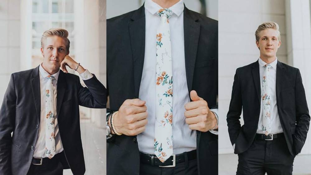 Floral Tie made with 100% Cotton