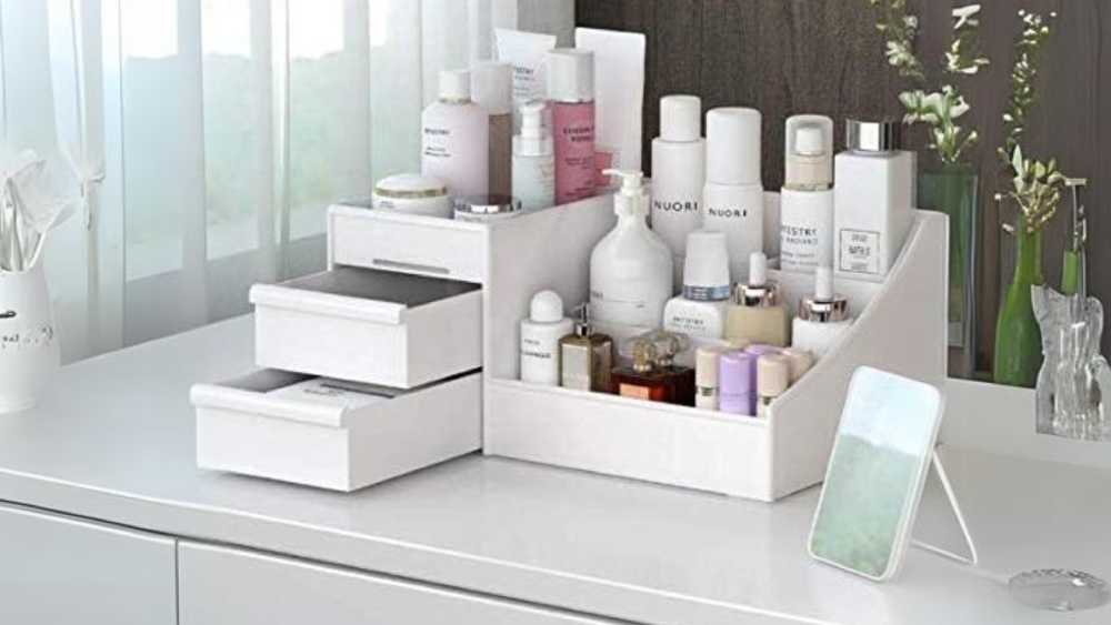 Cosmetics Storage Box with Two Drawers