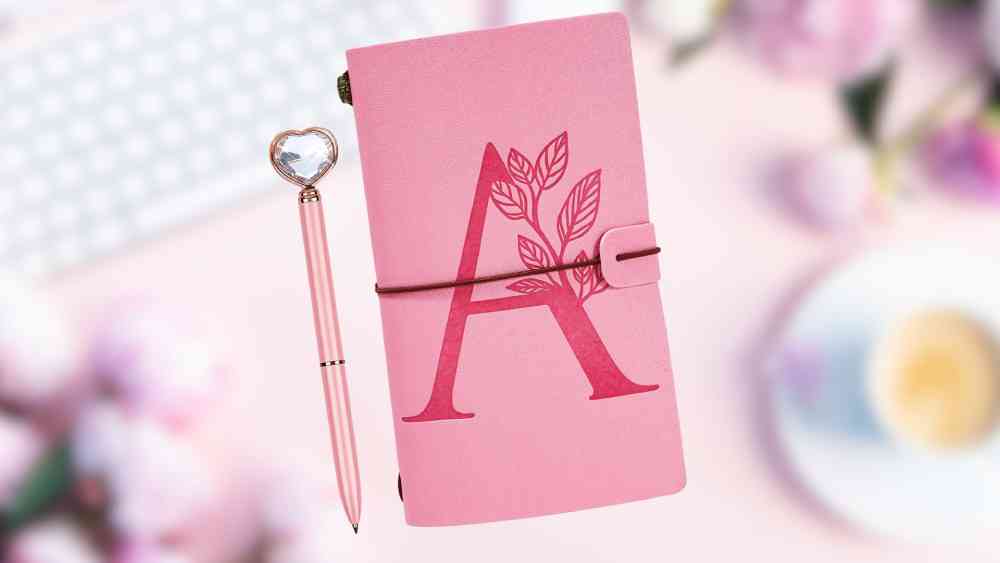 Cute pink journal with diamond pen