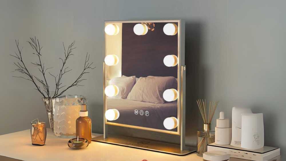 360 Degree Table Mirror with Lights