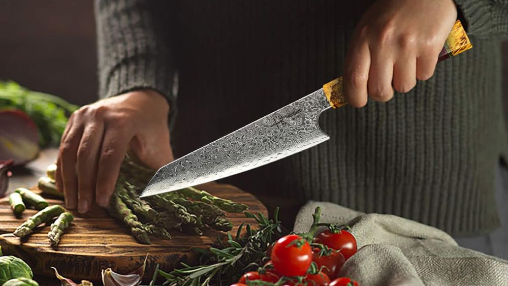 Damascus Chef Knife Made by Hajegato’s expert craftsmen