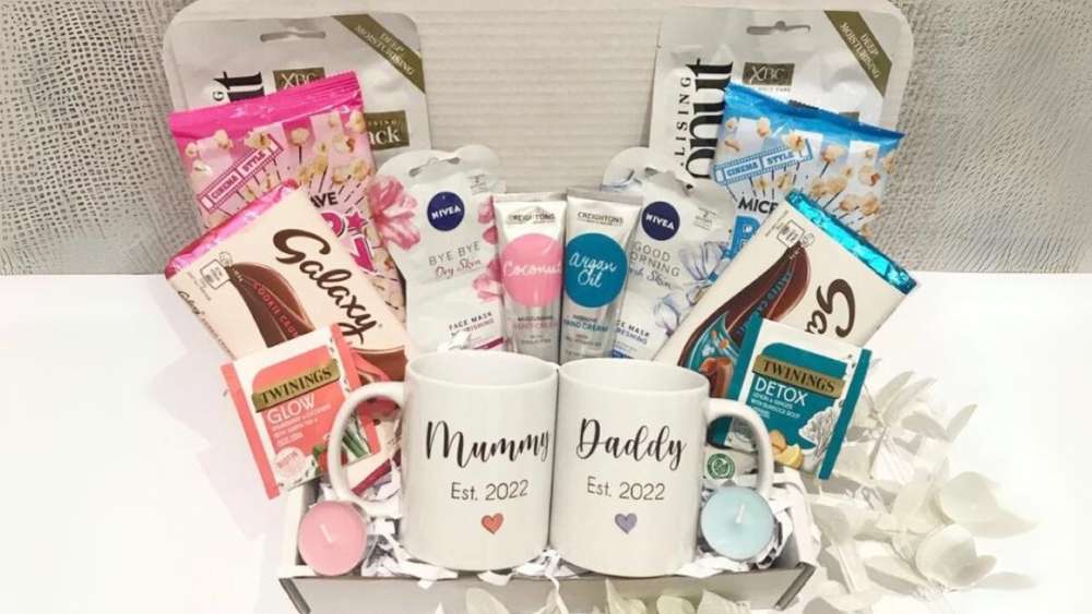 New Parents Gift Box with Mugs and Baby Essentials