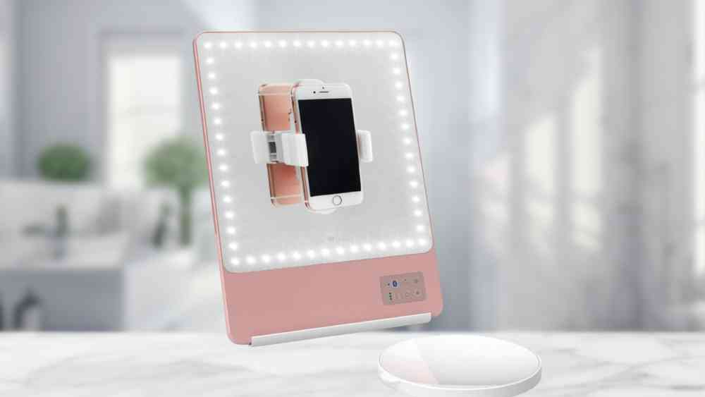 Bluetooth skinny smart vanity mirror with LED lights