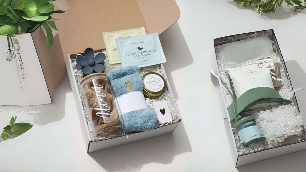 Silly gift box containing items with cheeky names