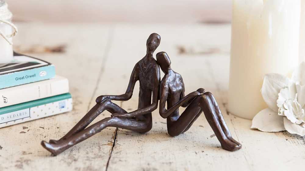 Couple Sharing Thoughts Bronze Sculpture