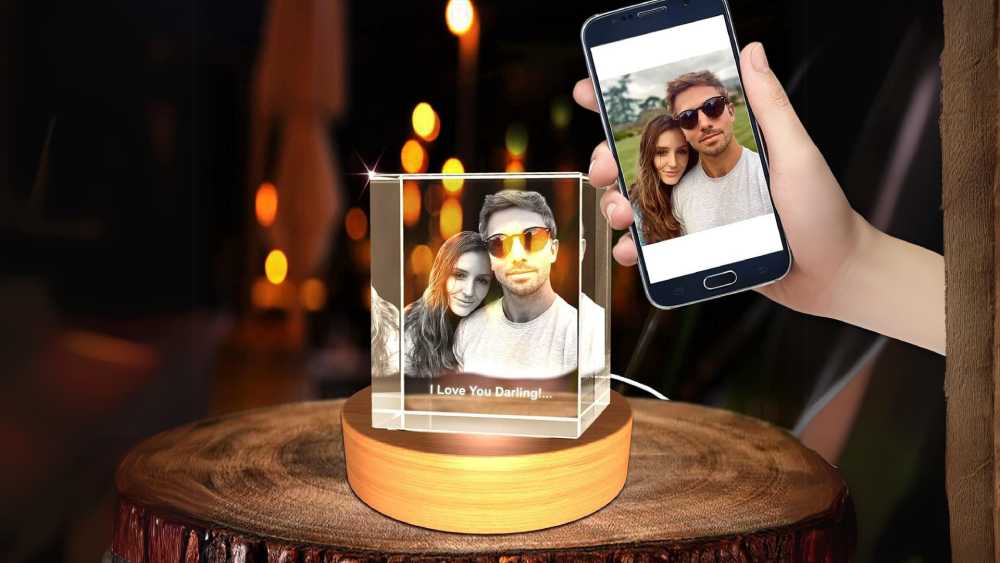 Personalized Custom 3D Photo Engraved Crystal