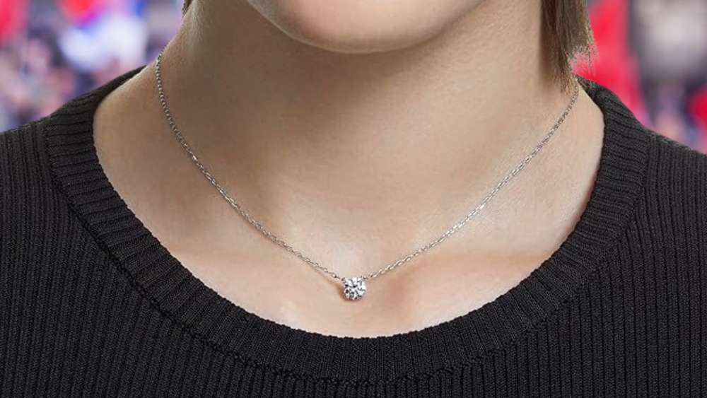 rhodium plated pendant necklace birthday gift for women