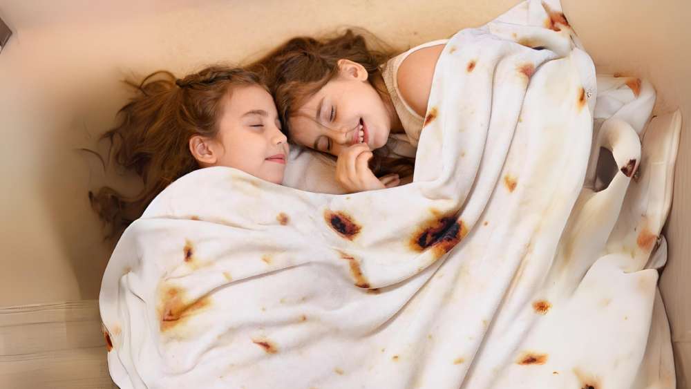 Double sided novelty blanket that looks like food