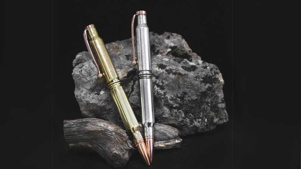 Double bullet custom engraved pen with black case