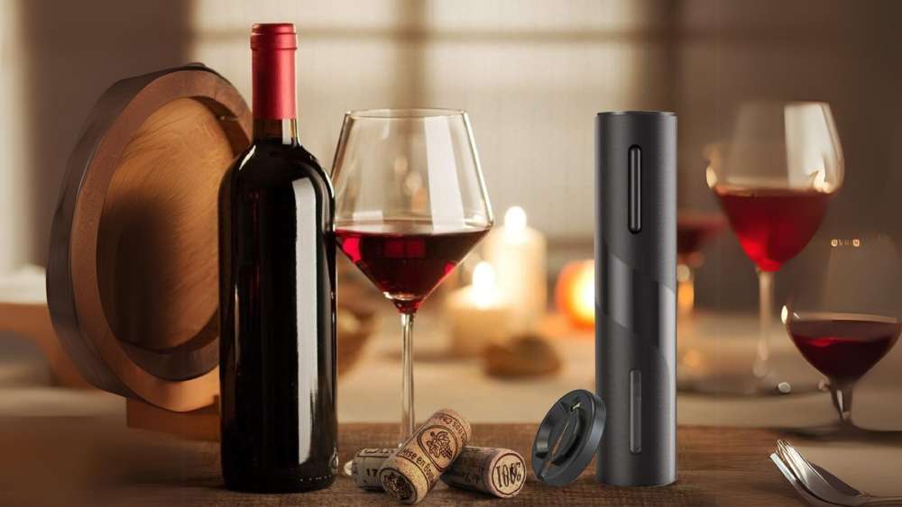 Electric wine bottle opener gift set with accessories