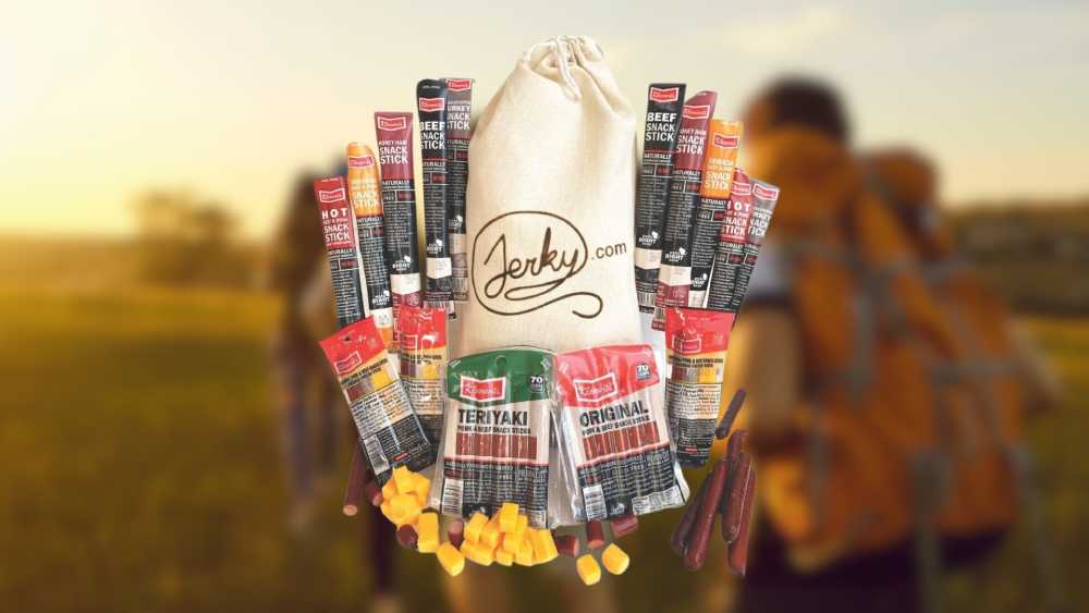 Twenty six piece jerky and cheese gift basket