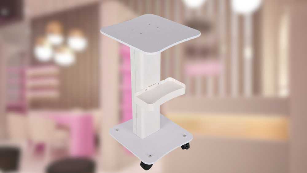 White Salon Trolley Silent Swivel Wheels