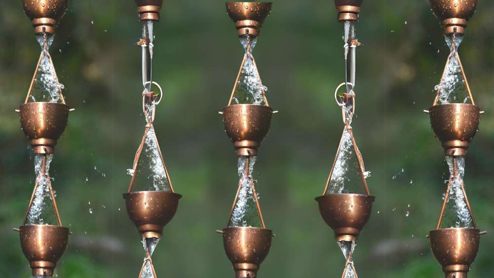 Rain Chain emits when the rain starts pouring