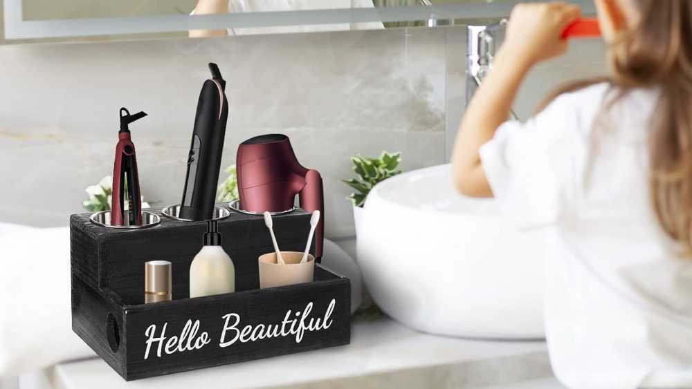 Hair Tool Organizer with compartments